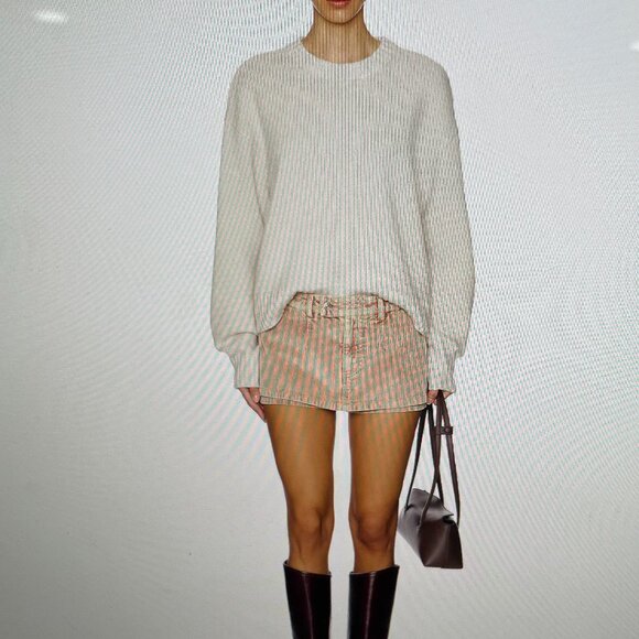 We The Free Gala-Vanting Low Rise Mini Skort Corduroy Pink & White Striped Sz/25 - Picture 1 of 16